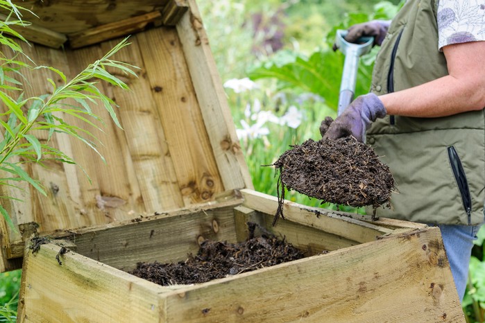 Compost in a wooden composter. Jason Ingram Compost in a wooden composter. Jason Ingram
