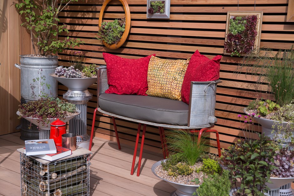 A balcony garden A balcony garden