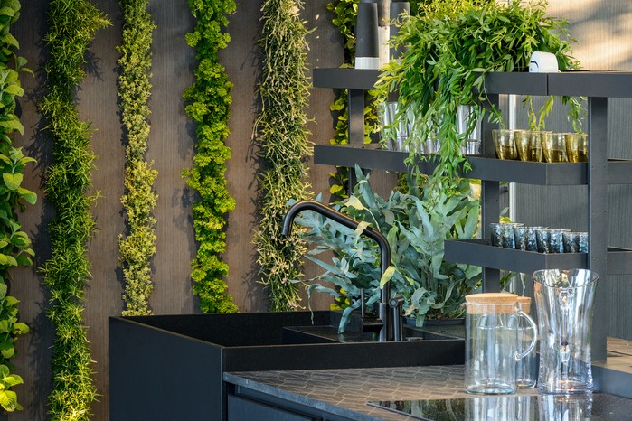 Outdoor kitchen sink area. Jason Ingram Outdoor kitchen sink area. Jason Ingram