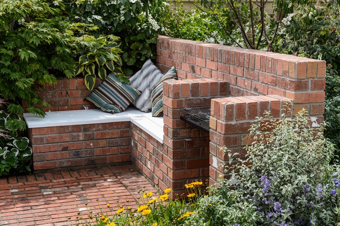 Brick seating and BBQ area. Jason Ingram Brick seating and BBQ area. Jason Ingram