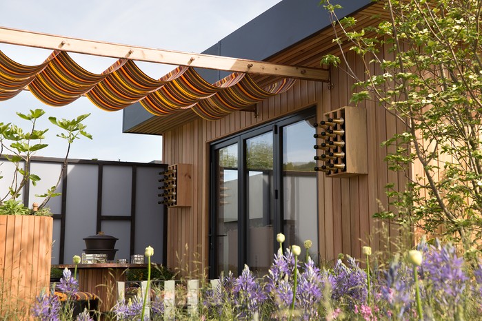 Awning over an outdoor kitchen. Sarah Cuttle